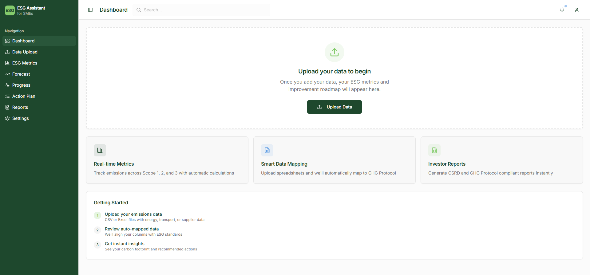 esg assistant sustainability reporting platform for smes